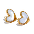 Isalene  Earrings Gold Lustrous Heart Stud Earrings