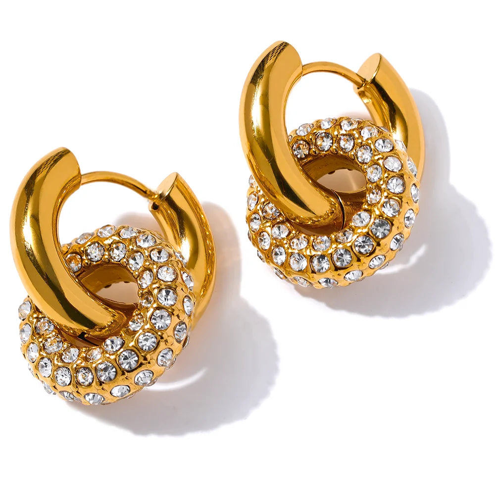 Isalene  Earrings Gold Luxe Knot Hoop Earrings