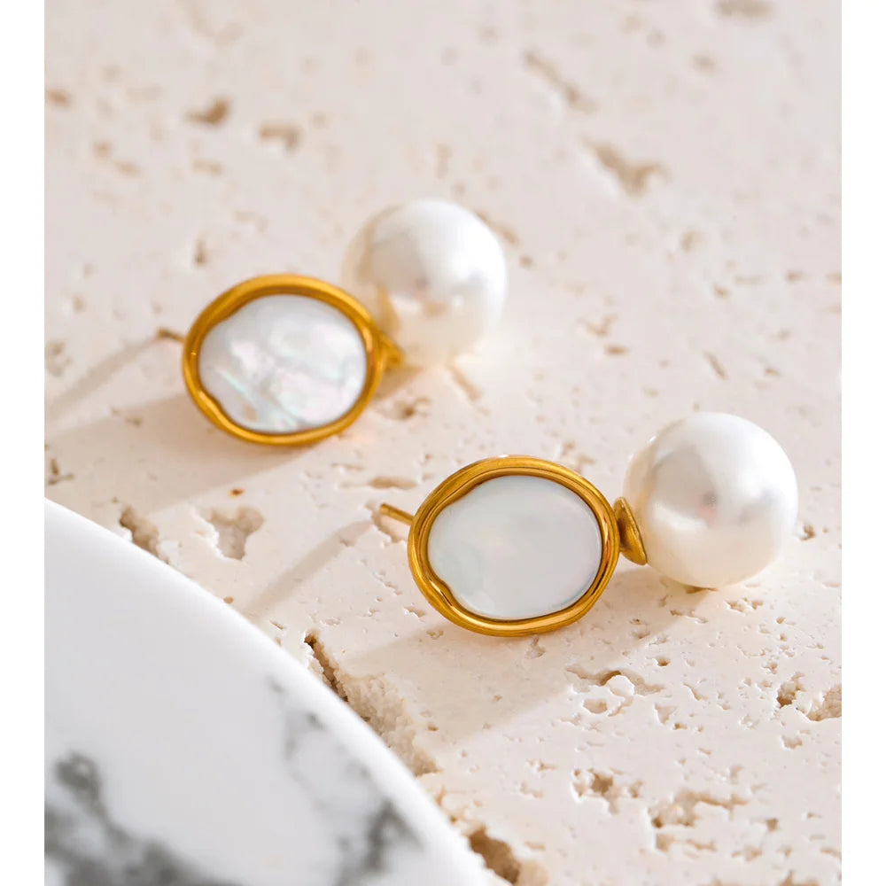 Isalene  Earrings Gold Margaux Pearl Drop Earrings