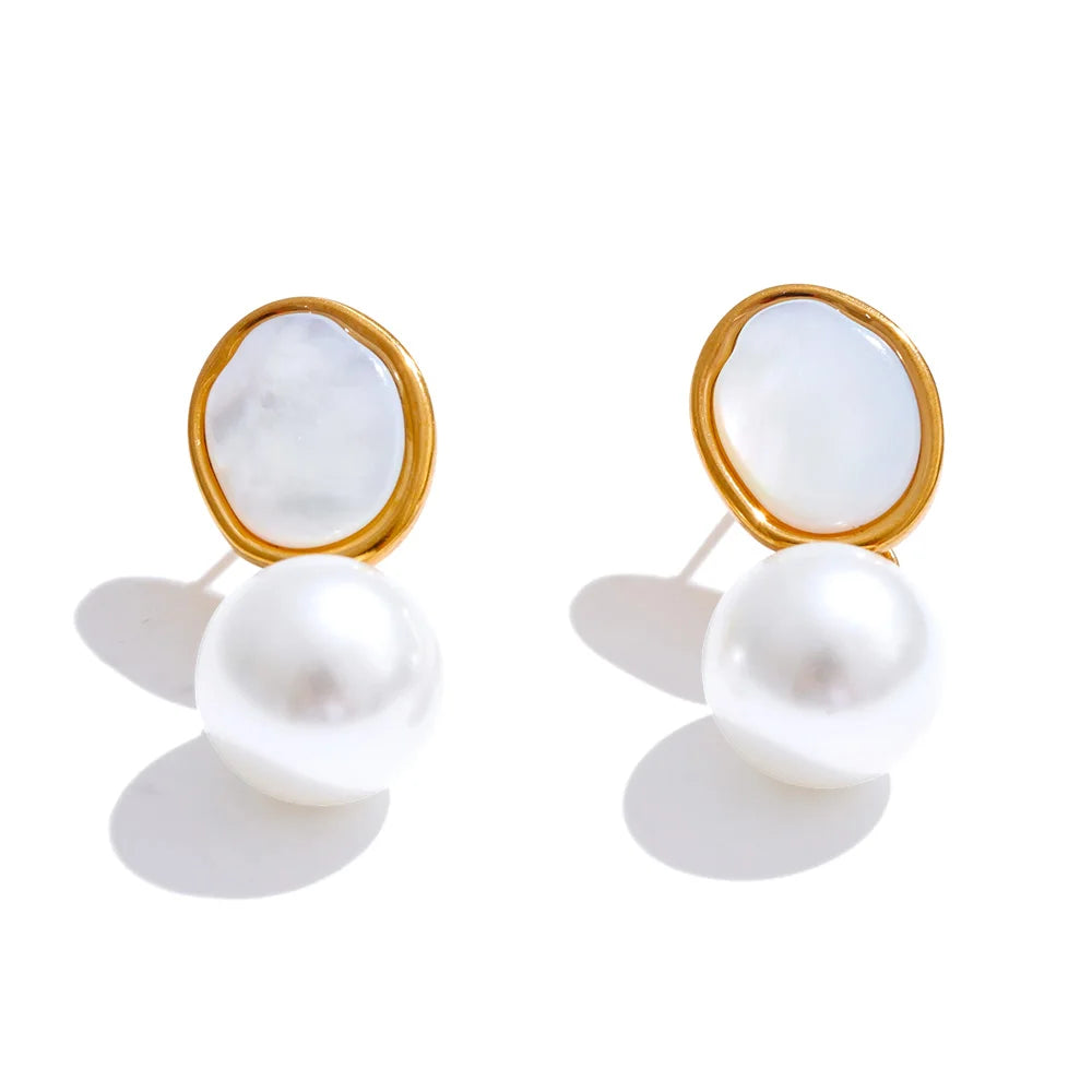 Isalene  Earrings Gold Margaux Pearl Drop Earrings