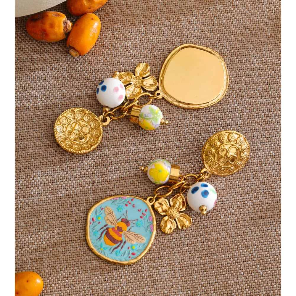 Isalene  Earrings Gold Maribel Bee Garden Earrings