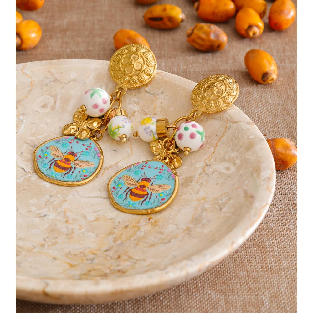 Isalene  Earrings Gold Maribel Bee Garden Earrings