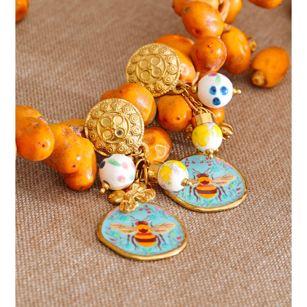 Isalene  Earrings Gold Maribel Bee Garden Earrings