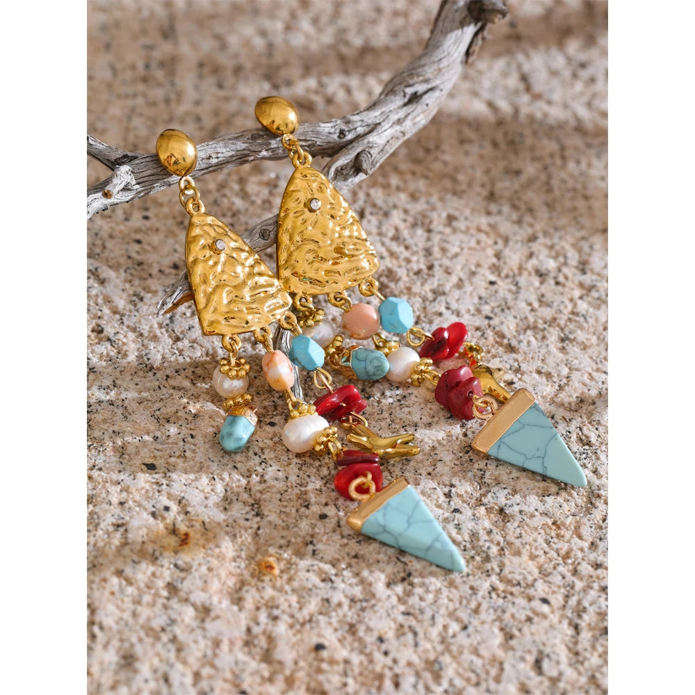 Isalene  Earrings Gold Marina Coastal Cascade Earrings