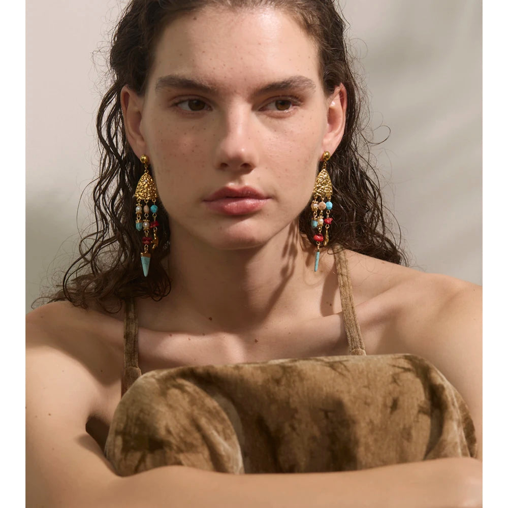 Isalene  Earrings Gold Marina Coastal Cascade Earrings