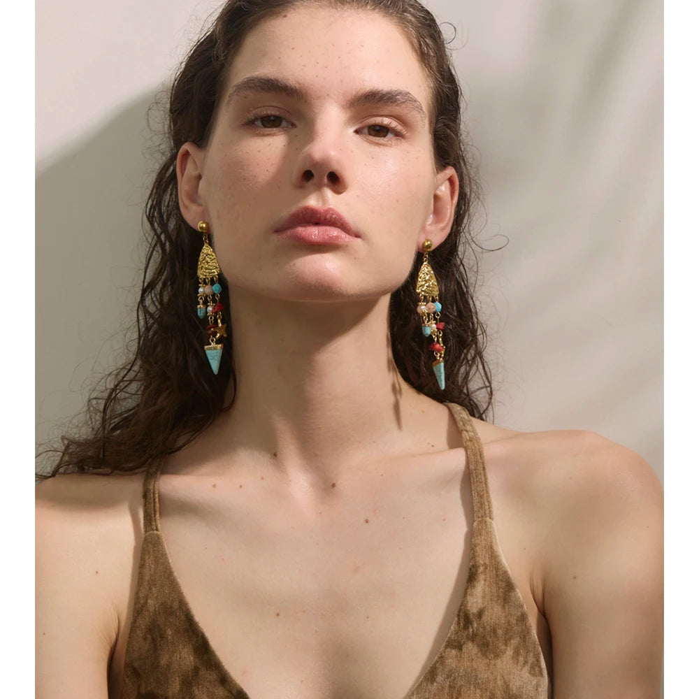 Isalene  Earrings Gold Marina Coastal Cascade Earrings