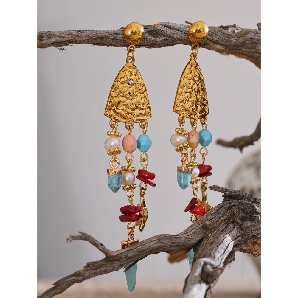 Isalene  Earrings Gold Marina Coastal Cascade Earrings