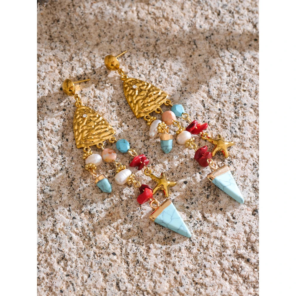 Isalene  Earrings Gold Marina Coastal Cascade Earrings