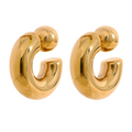 Isalene  Earrings Gold Monroe Sculpted Hoop Earrings