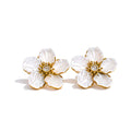 Isalene  Earrings Gold / Mother-of-Pearl Pearl Bloom Stud Earrings