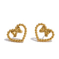 Isalene  Earrings Gold Noelle Heart Stud Earrings
