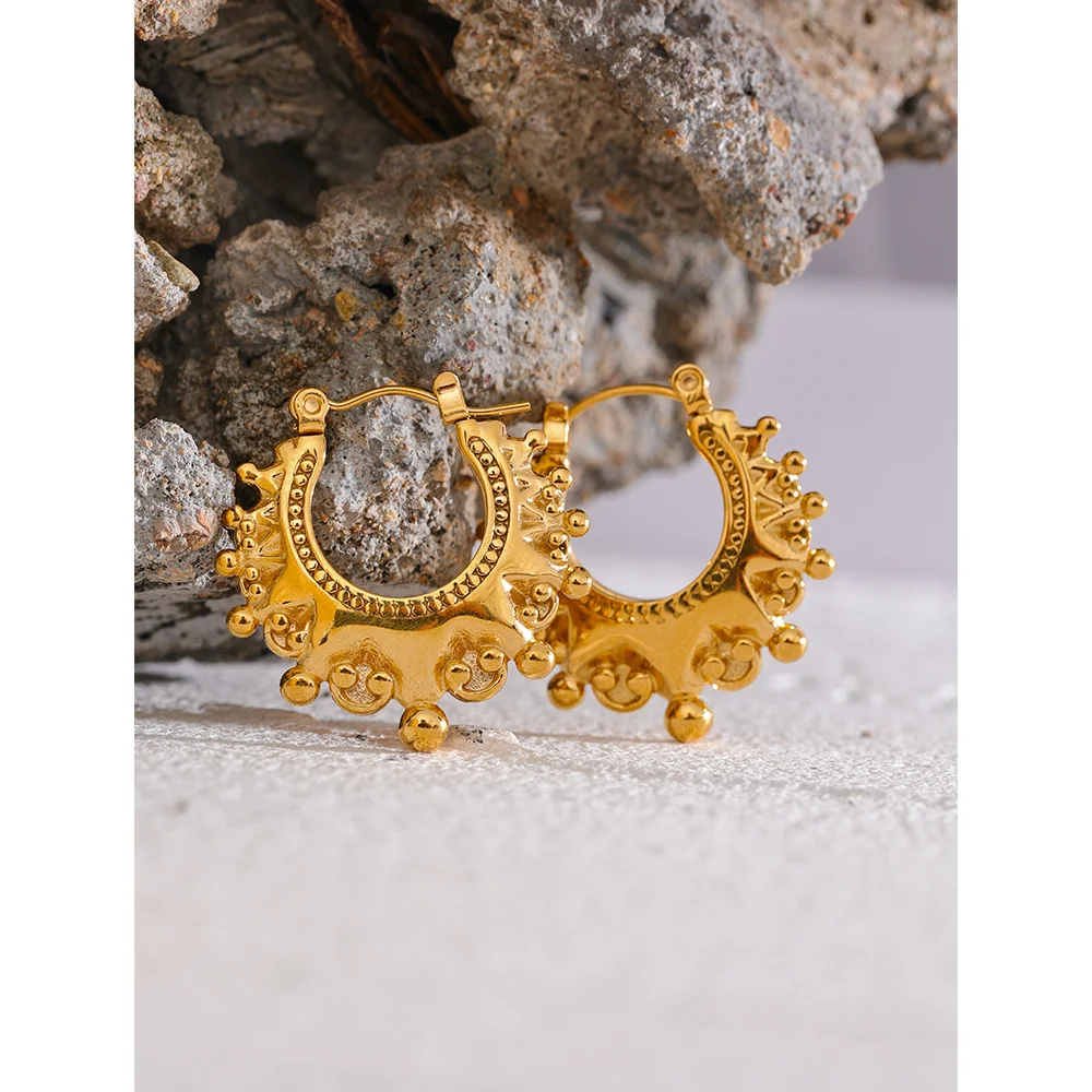 Isalene  Earrings Gold Paloma Hoop Earrings