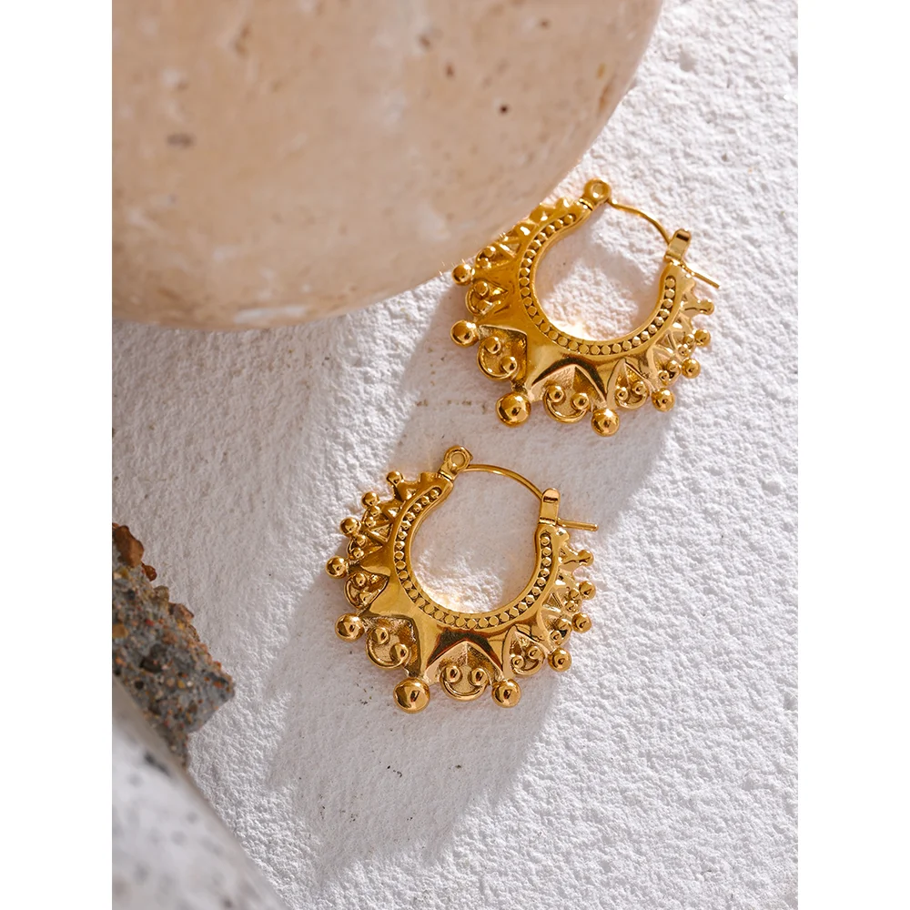 Isalene  Earrings Gold Paloma Hoop Earrings