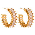 Isalene  Earrings Gold Radiance Baguette Hoop Earrings