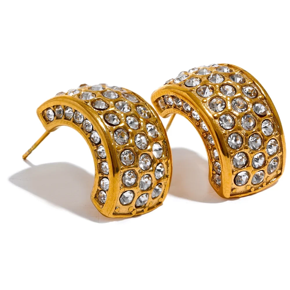 Isalene  Earrings Gold Radiance Dome Hoop Earrings