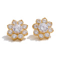 Isalene  Earrings Gold Radiant Bloom Stud Earrings