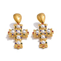 Isalene  Earrings Gold Regalia Cross Drop Earrings
