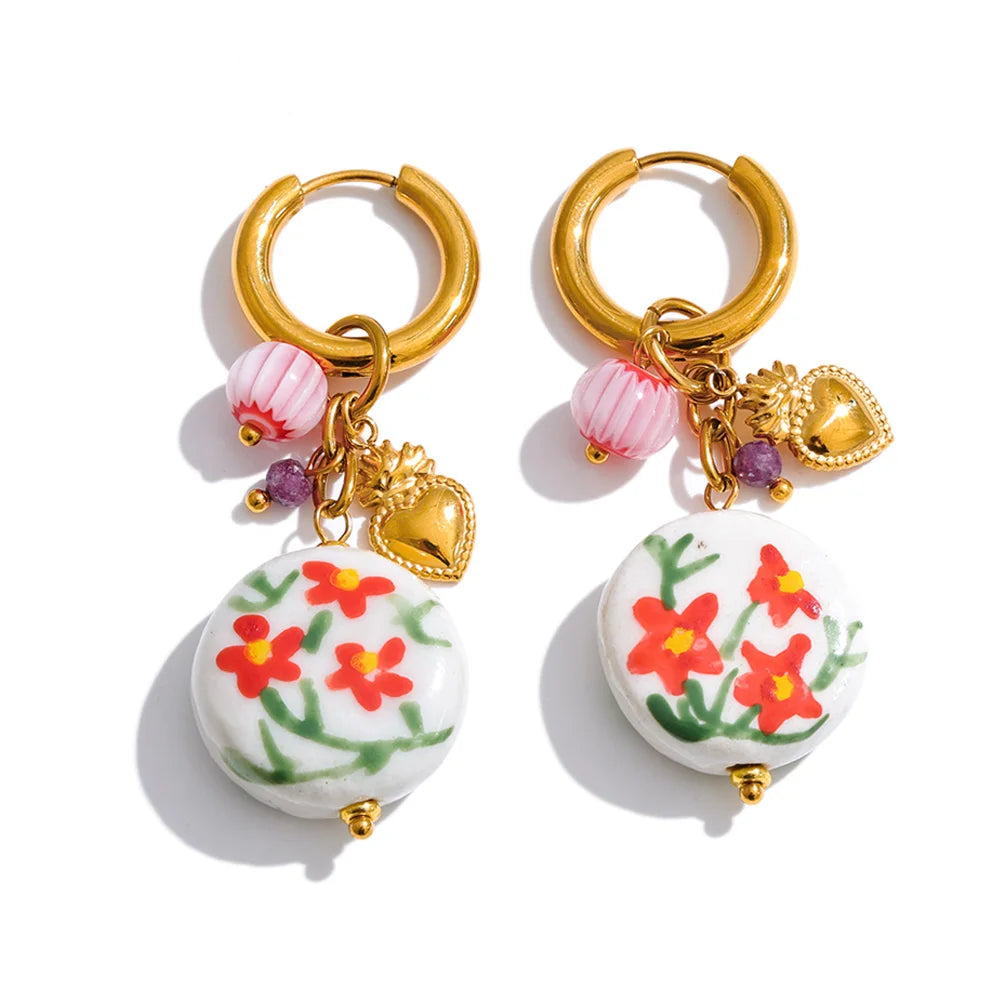 Isalene  Earrings Gold Rosalie Garden Charm Earrings