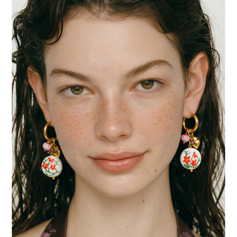Isalene  Earrings Gold Rosalie Garden Charm Earrings