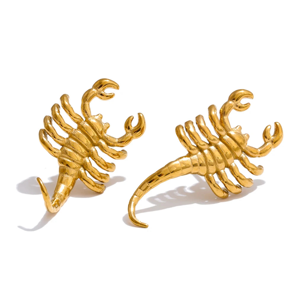 Isalene  Earrings Gold Scorpion Statement Earrings