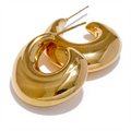 Isalene  Earrings Gold Sculptural Swirl Hoop Earrings