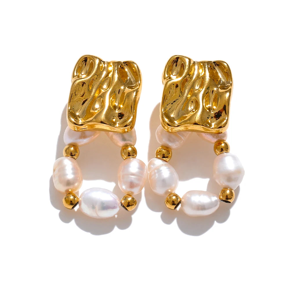 Isalene  Earrings Gold Seraphina Pearl Earrings