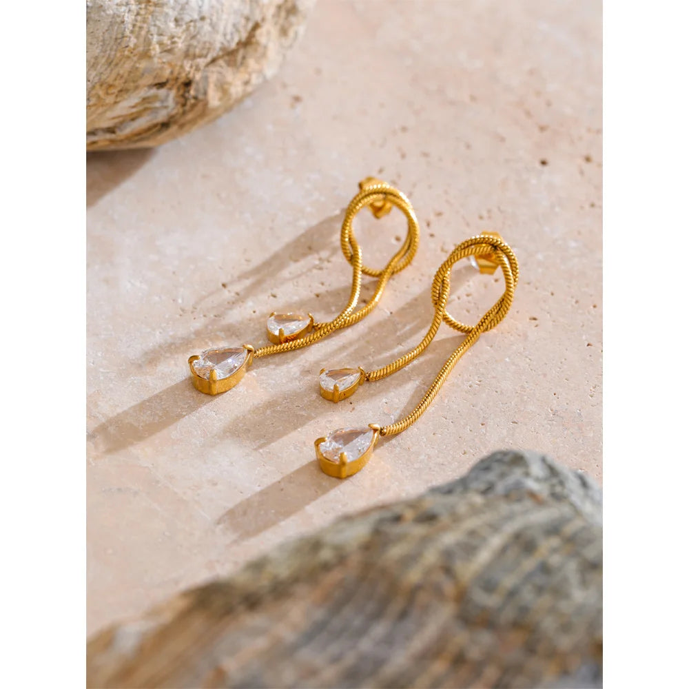 Isalene  Earrings Gold Sienna Drop Earrings