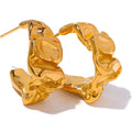 Isalene  Earrings Gold Solana Sculpted Hoop Earrings