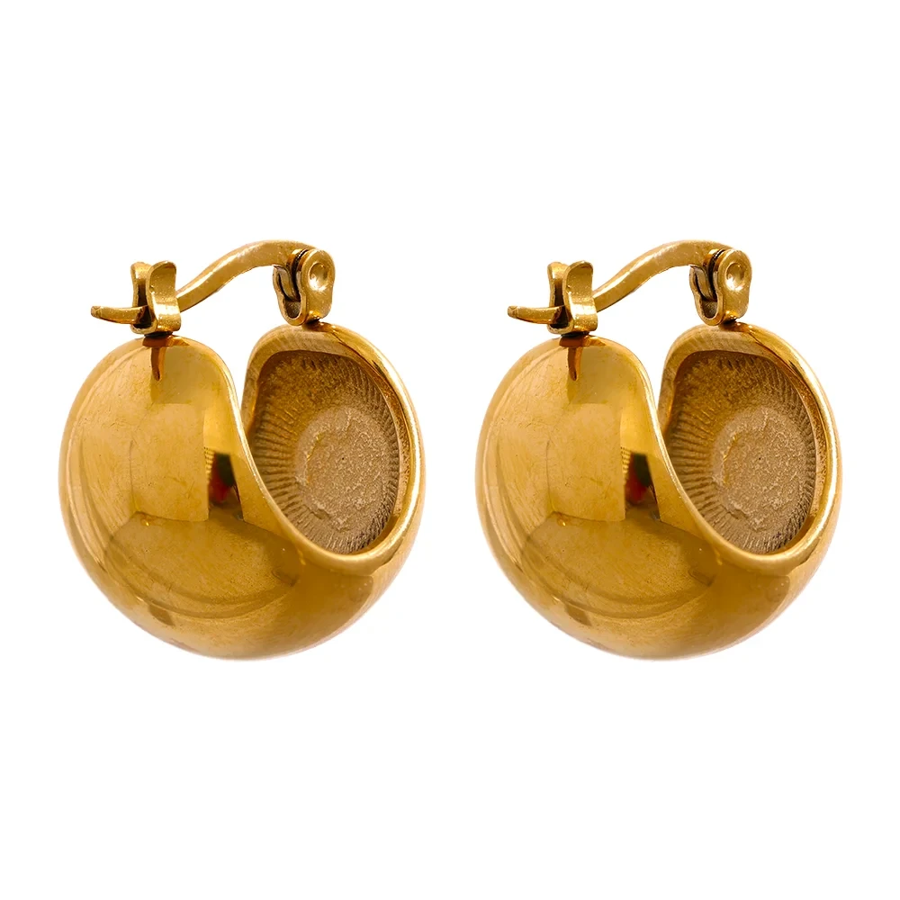 Isalene  Earrings Gold Solis Dome Earrings