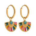 Isalene  Earrings Gold Sonora Fan Hoop Earrings
