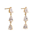 Isalene  Earrings Gold Teardrop Cubic Zirconia Earrings