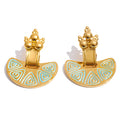 Isalene  Earrings Gold Turquoise Sunburst Statement Earrings