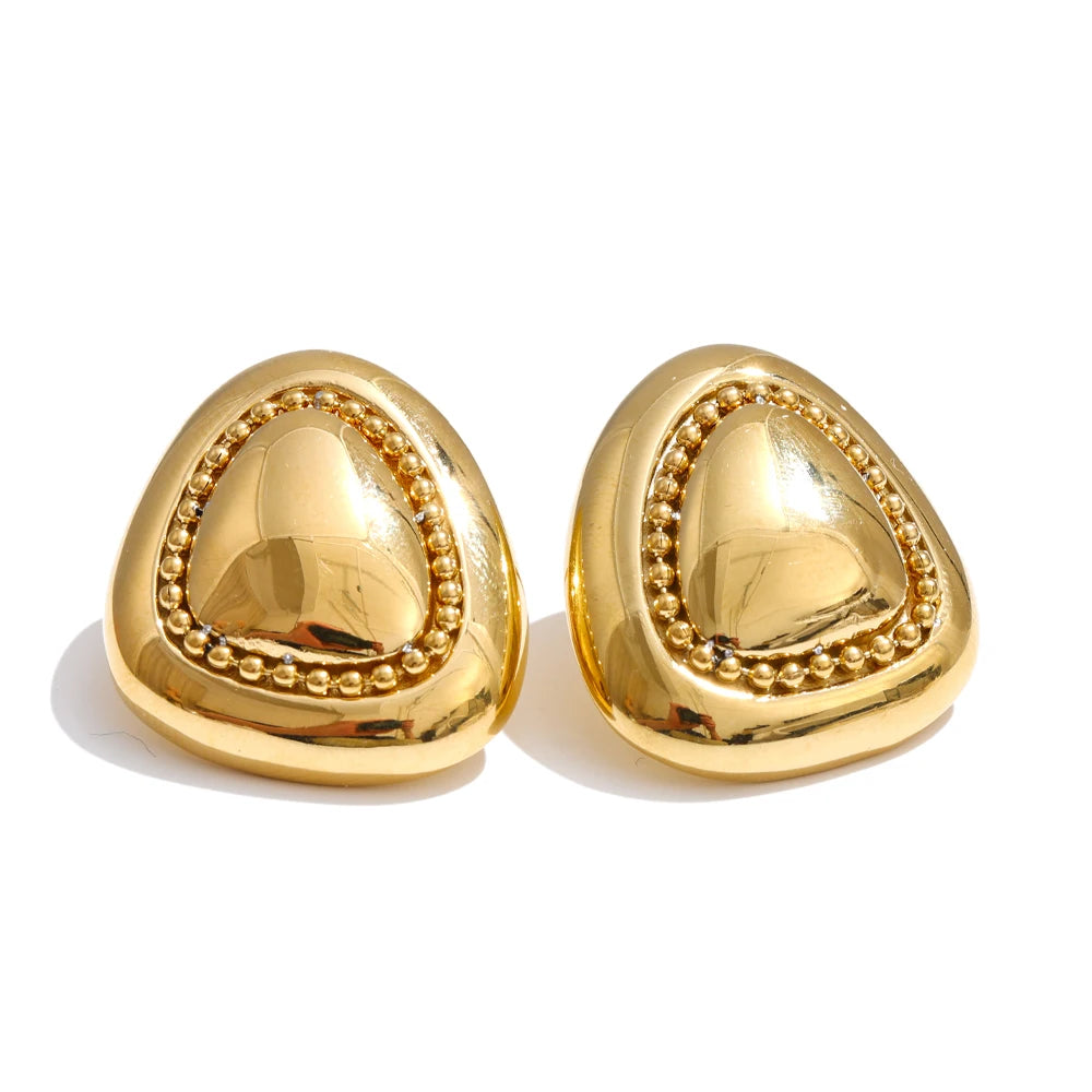 Isalene  Earrings Gold Valencia Dome Stud Earrings