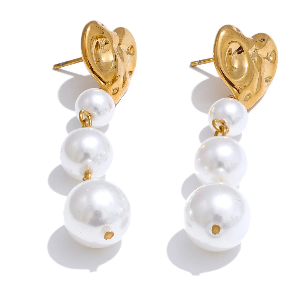 Isalene  Earrings Gold Valentina Pearl Earrings