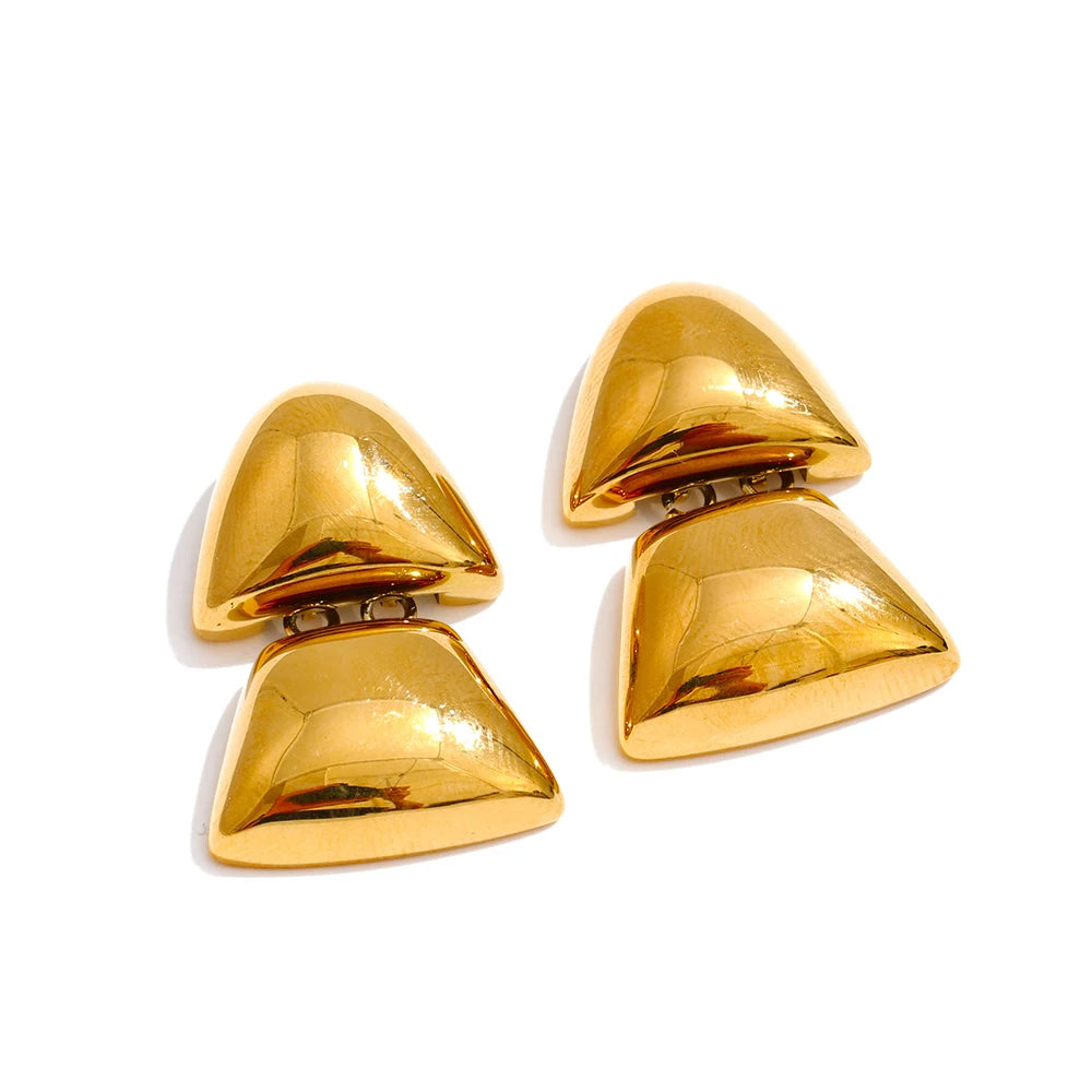 Isalene  Earrings Gold Valentina Sculpted Duo Earrings