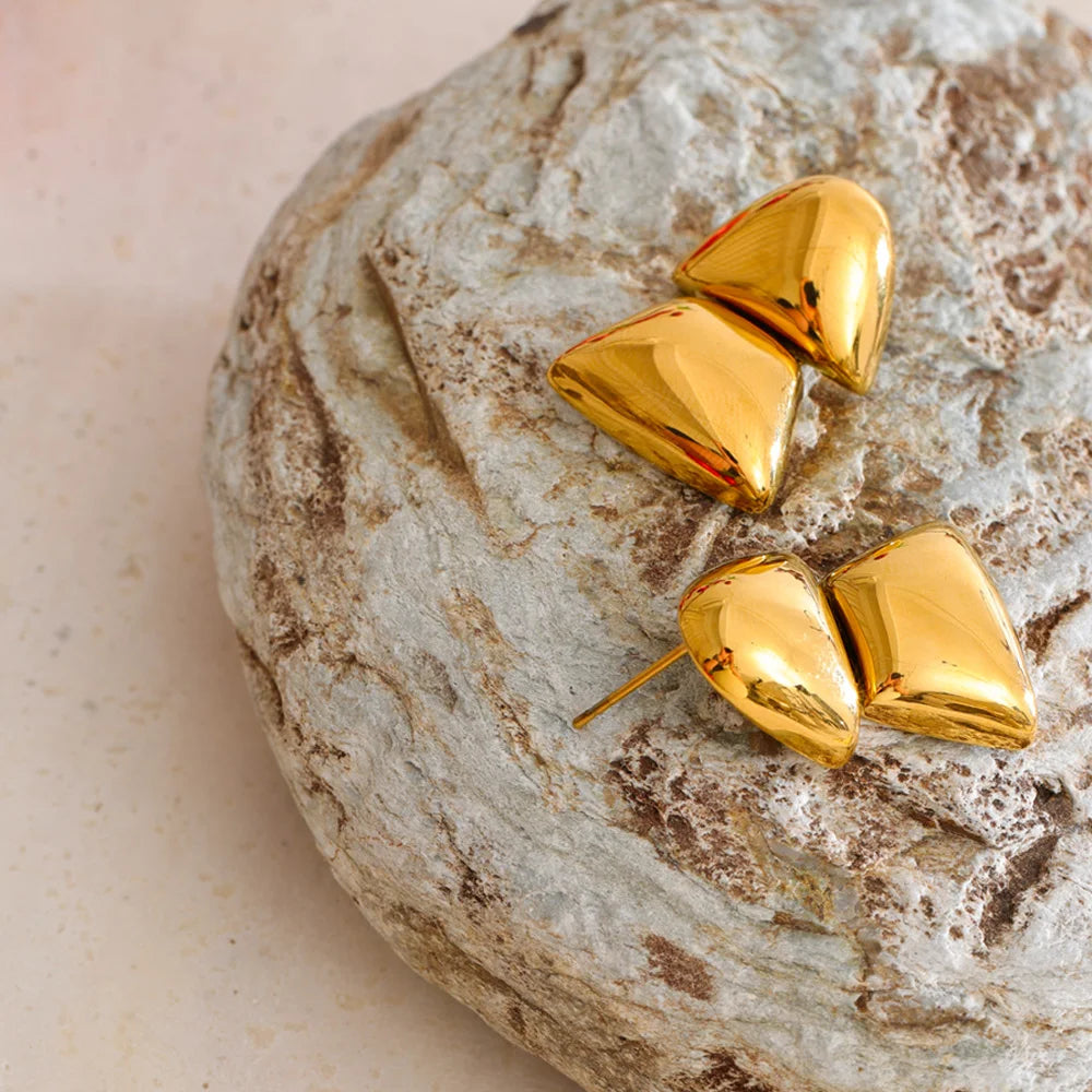 Isalene  Earrings Gold Valentina Sculpted Duo Earrings