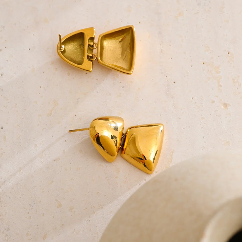 Isalene  Earrings Gold Valentina Sculpted Duo Earrings