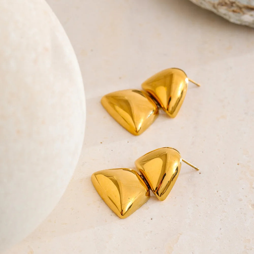 Isalene  Earrings Gold Valentina Sculpted Duo Earrings