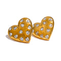 Isalene  Earrings Gold Valerie Heart Stud Earrings