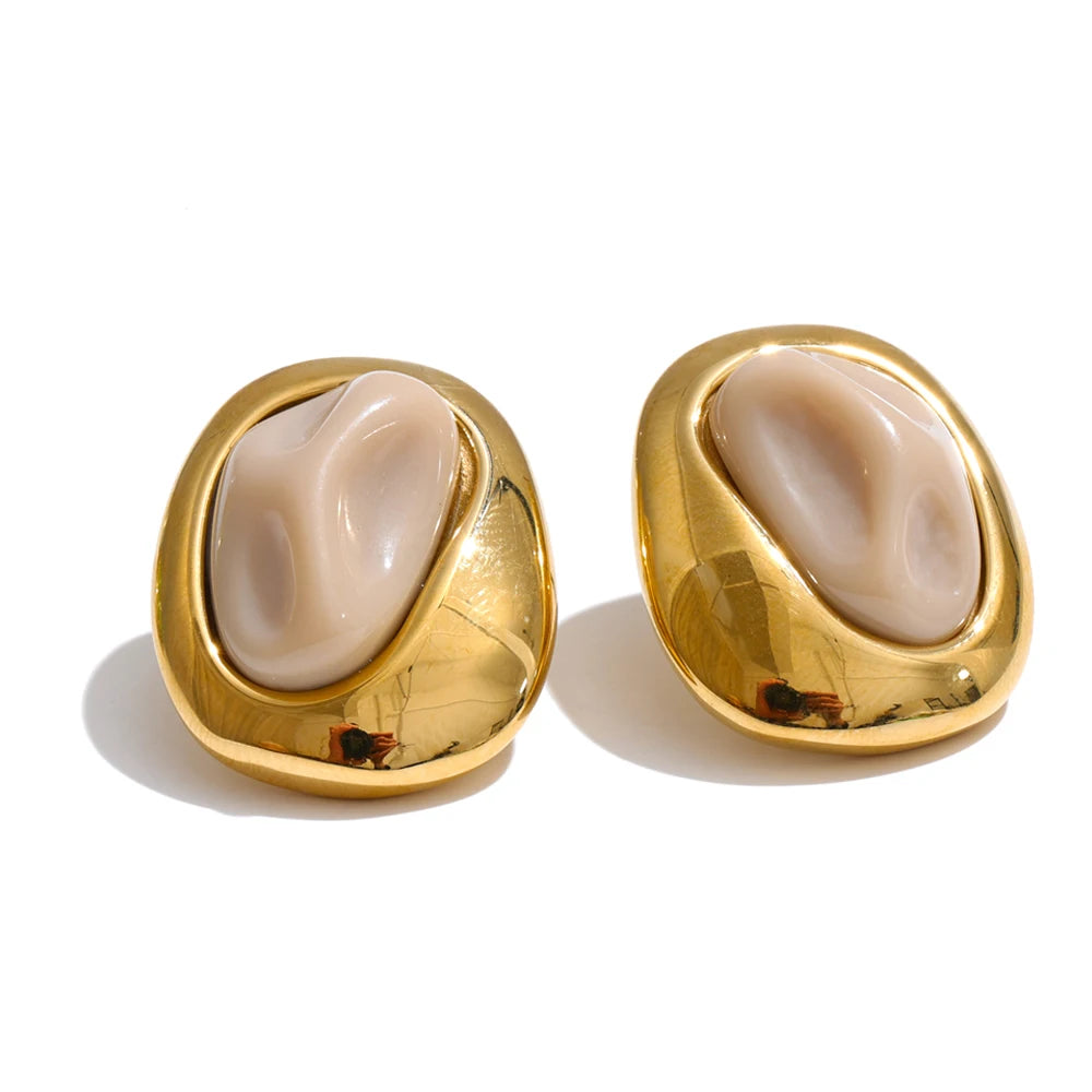 Isalene  Earrings Ivory Solara Stud Earrings