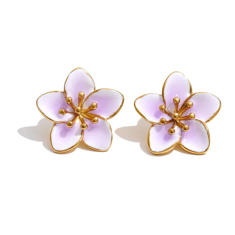 Isalene  Earrings Lavender Florence Blossom Stud Earrings