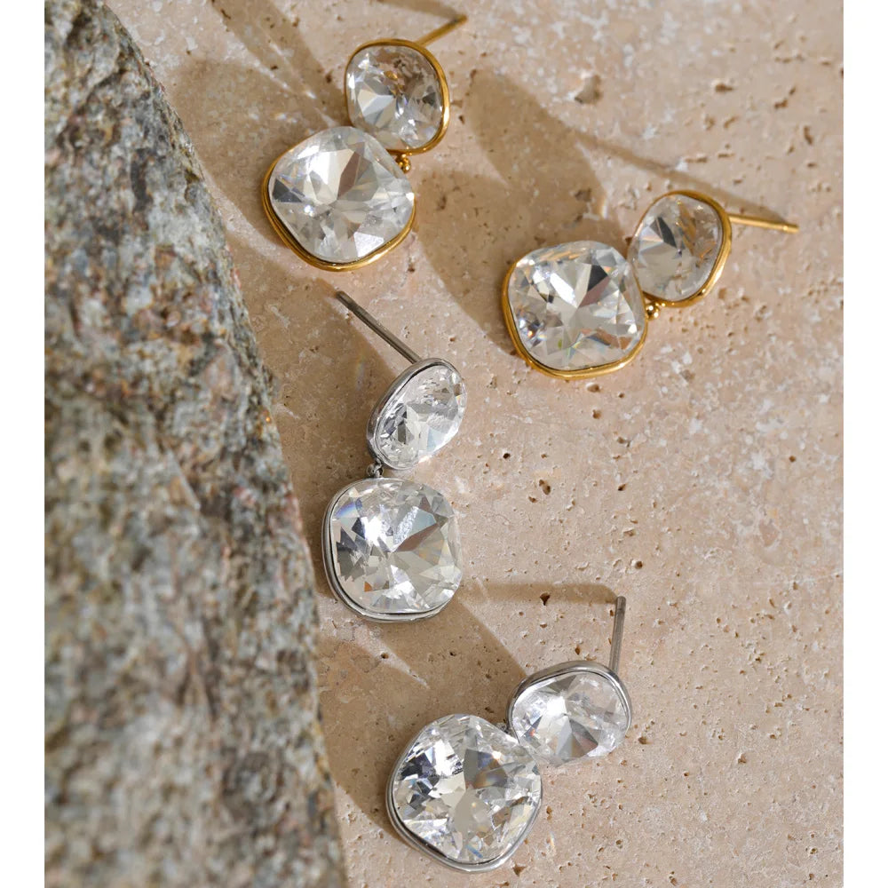 Isalene  Earrings Lumi Double Crystal Earrings