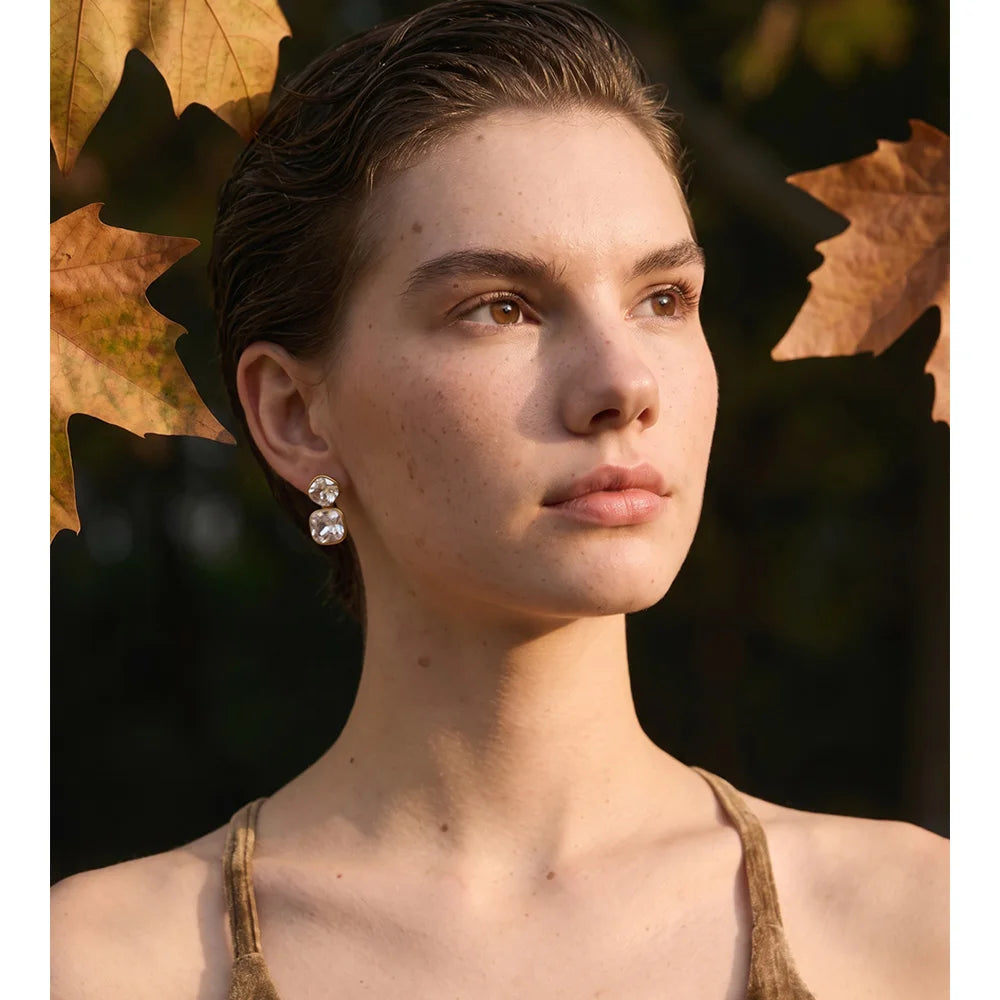 Isalene  Earrings Lumi Double Crystal Earrings