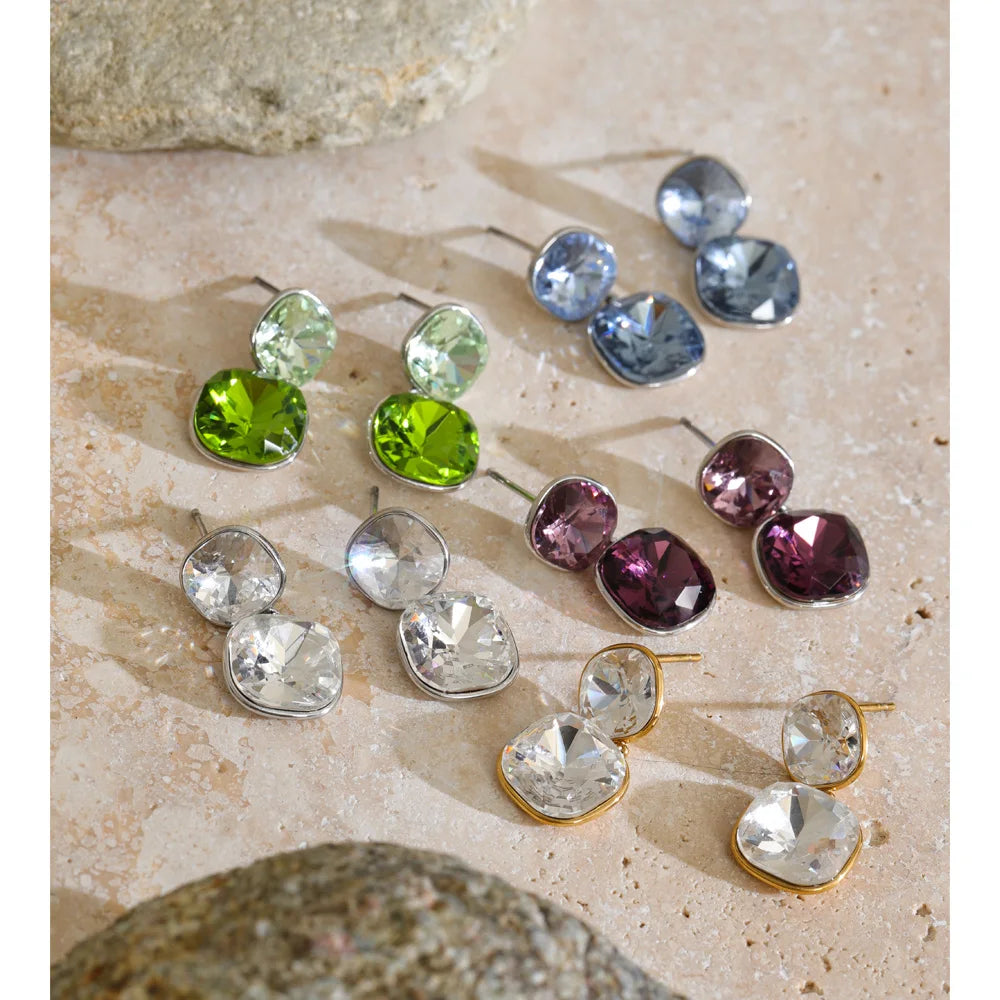 Isalene  Earrings Lumi Double Crystal Earrings