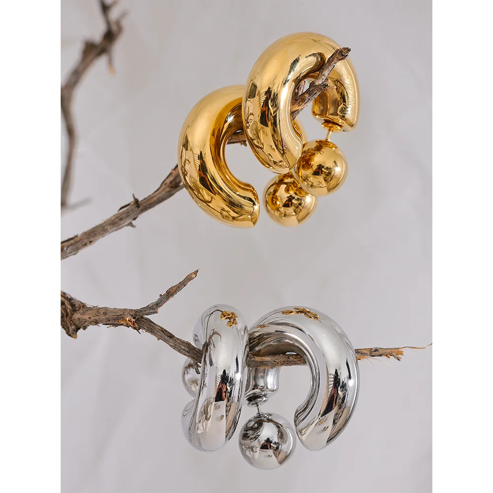 Isalene  Earrings Monroe Sculpted Hoop Earrings