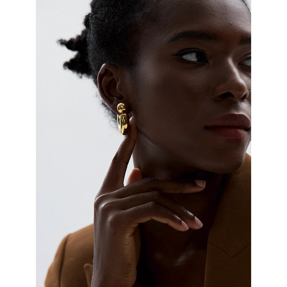 Isalene  Earrings Monroe Sculpted Hoop Earrings