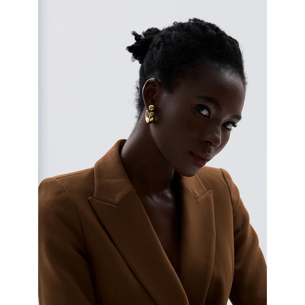 Isalene  Earrings Monroe Sculpted Hoop Earrings