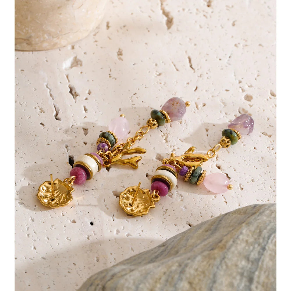 Isalene  Earrings Multicolor Amalfi Coral Earrings