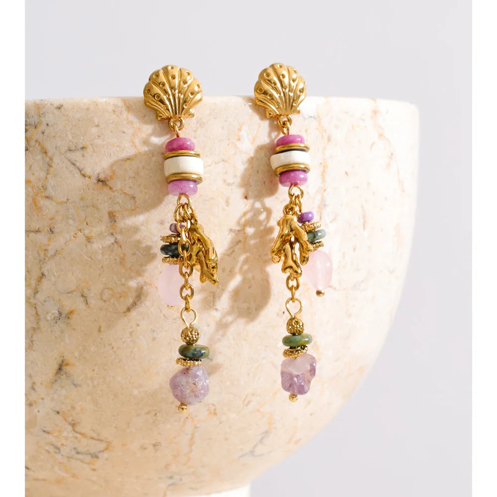 Isalene  Earrings Multicolor Amalfi Coral Earrings