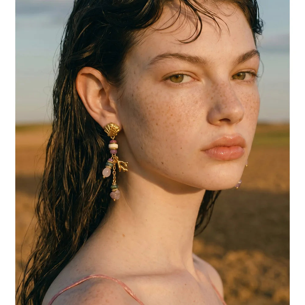 Isalene  Earrings Multicolor Amalfi Coral Earrings